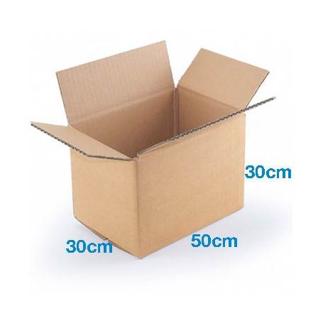 Caja de Cartón 50x30x30cm Canal Sencillo