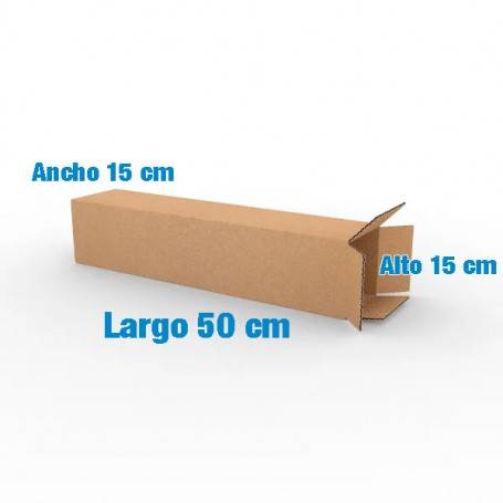Caja de Cartón 15x15x50cm Canal Sencillo