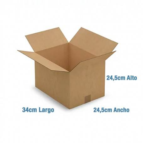 Caja de Cartón 34x24,5x24,5cm Canal Sencillo
