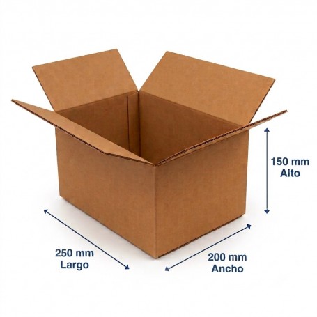 Caja de Cartón 25x20x15cm Canal Doble