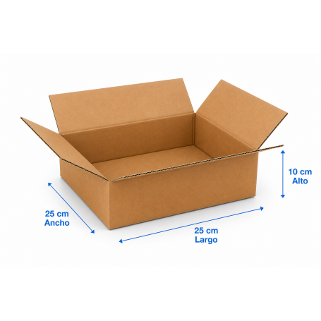 Caja de Cartón 25x25x10cm Canal Sencillo