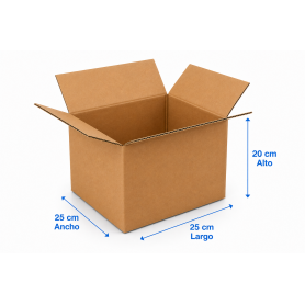 Caja de Cartón 25x25x20cm Canal Sencillo