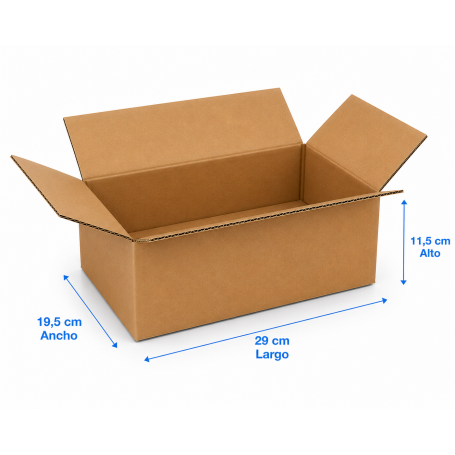Caja de Cartón 29x19,5x11,5cm Canal Sencillo
