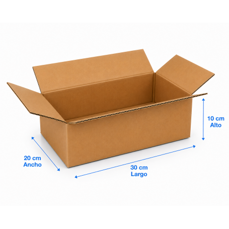 Caja de Cartón 30x20x10cm Canal Sencillo