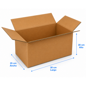 Caja de Cartón 30x25x20cm Canal Sencillo