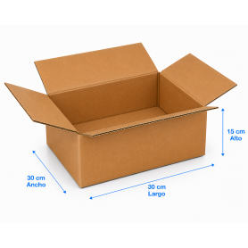 Caja de Cartón 30x30x15cm Canal Sencillo