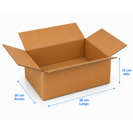 Caja de Cartón 30x30x15cm Canal Sencillo