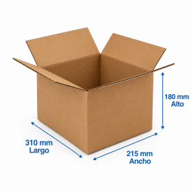 Caja de Cartón 31x21,5x18cm Canal Sencillo