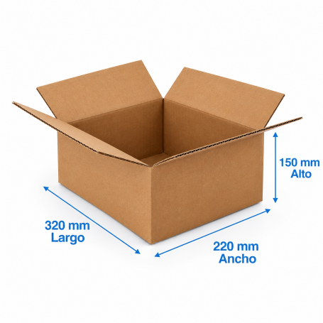 Caja de Cartón 32x22x15cm Canal Sencillo