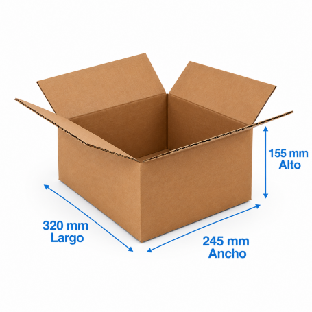 Caja de Cartón 32x24,5x15,5cm Canal Doble