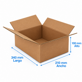 Caja de Cartón 34x21x10cm Canal Doble