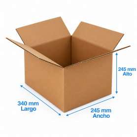 Caja de Cartón 34x24,5x24,5cm Canal Sencillo