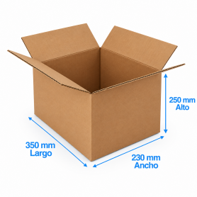 Caja de Cartón 35x23x25cm Canal Sencillo HQ