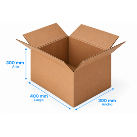 Caja de Cartón 40x30x30cm Canal Doble Kraft Exterior e Interior