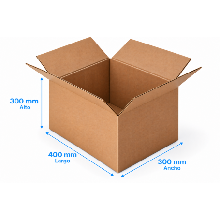 Caja de Cartón 40x30x30cm Canal Doble Kraft Exterior e Interior