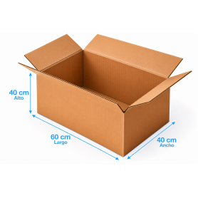 Caja de Cartón 60x40x40cm Canal Doble Medida Exterior