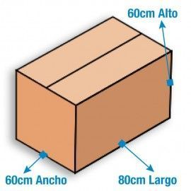 Caja de Cartón 80x60x60cm (Medida Exterior) Canal Doble Kraft Exterior e Interior